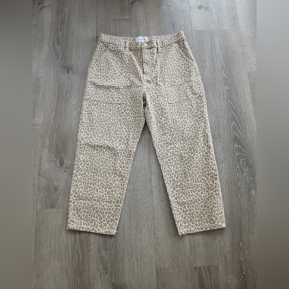 Current/Elliott Women's Tan Leopard Print Chinos